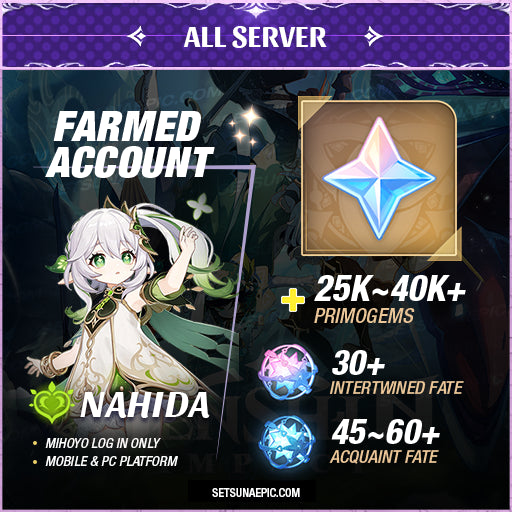 nahida genshin impact farmed starter account